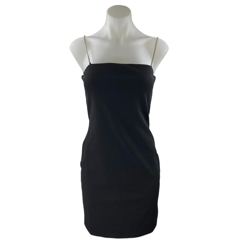 NEW H&M Women's Black Sleeveless Cami Camisole Mini Bodycon Tank Dress Size S